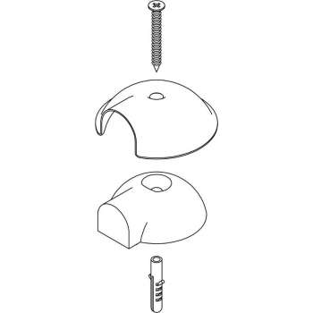 Intersteel Deurstop bol ø65mm met nokken rvs geborsteld