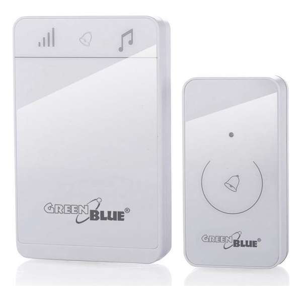 Draadloze Deurbel Alarm Bereik Tot 150 m 52 Tones wit GreenBlue GB111 W Draadloze Deurbel Alarm Bereik Tot 150 m 52 Tones wit GreenBlue GB111 W