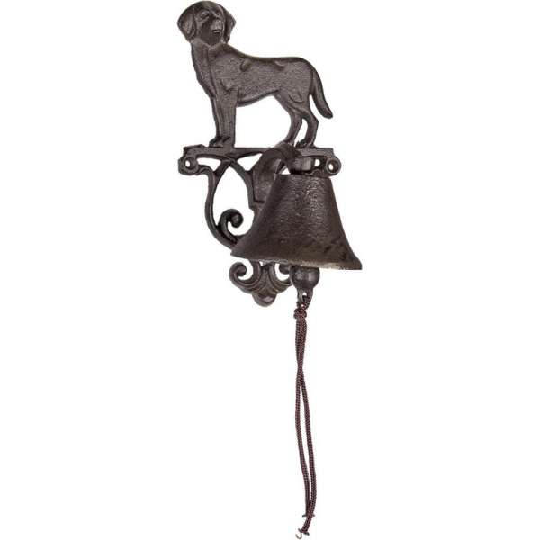 Clayre & Eef Ouderwetse Deurbel Gietijzer Hond 14*14*25 cm Bruin Ijzer Tuinbel Buitenbel Bel met Klepel Clayre & Eef Ouderwetse Deurbel Gietijzer Hond 14*14*25 cm Bruin Ijzer Tuinbel Buitenbel Bel met Klepel
