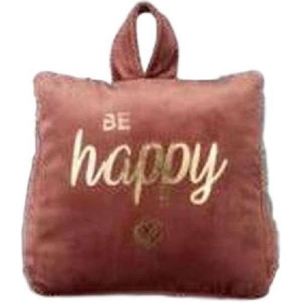 Fluwelen Deurstopper BE HAPPY - Rood