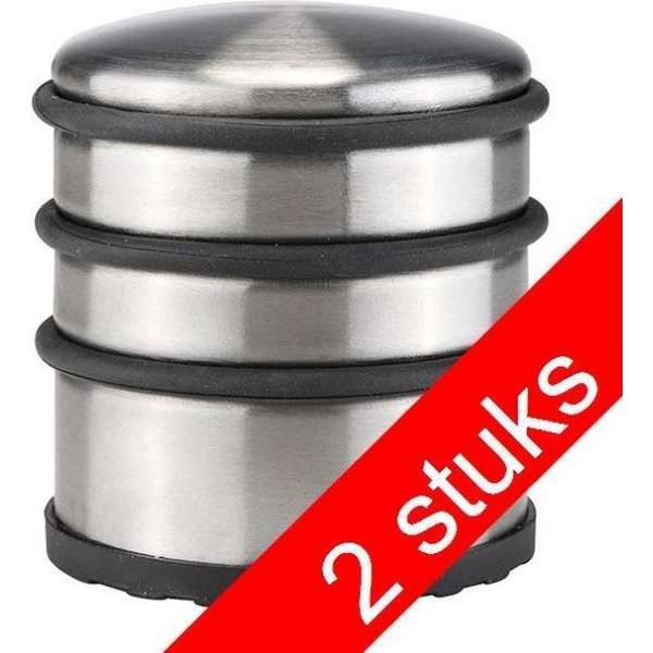 Haushalt 16577 - 2 stuks - Deurstopper - RVS - 7 x 7 cm Haushalt 16577 - 2 stuks - Deurstopper - RVS - 7 x 7 cm