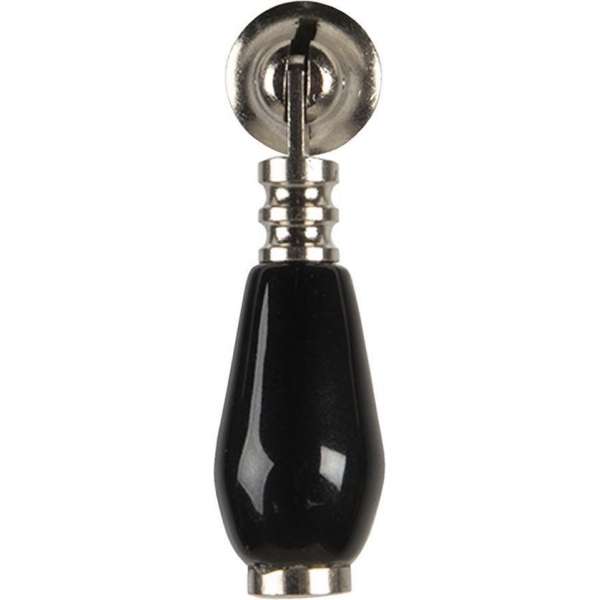 Clayre & Eef Deurknop 2*6 cm Zwart Keramiek Meubelknop Clayre & Eef Deurknop 2*6 cm Zwart Keramiek Meubelknop