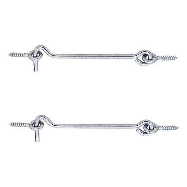2x stuks windhaak / windhaken - verzinkt staal - 10 x 0,4 cm - stormhaken - deurhaken / raamhaken / deurvastzetters 2x stuks windhaak / windhaken - verzinkt staal - 10 x 0,4 cm - stormhaken - deurhaken / raamhaken / deurvastzetters