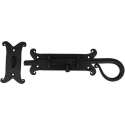 Grendel ijzer zwart, grondplaat 155 x 65 mm