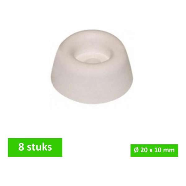 TQ4U stootdop closetbuffer - Ø 20 mm x 10 mm hoog - kunststof - off white - 8 STUKS TQ4U stootdop closetbuffer - Ø 20 mm x 10 mm hoog - kunststof - off white - 8 STUKS