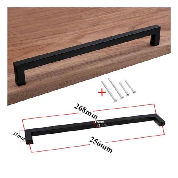 DW4Trading® Handgreep meubel deur RVS met schroeven zwart 268 mm DW4Trading® Handgreep meubel deur RVS met schroeven zwart 268 mm