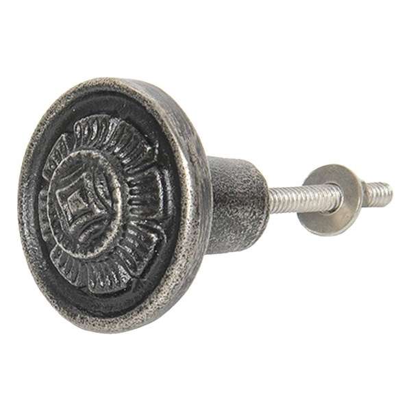 Clayre & Eef Deurknop Ø 4 cm Grijs Ijzer Rond Meubelknop Clayre & Eef Deurknop Ø 4 cm Grijs Ijzer Rond Meubelknop
