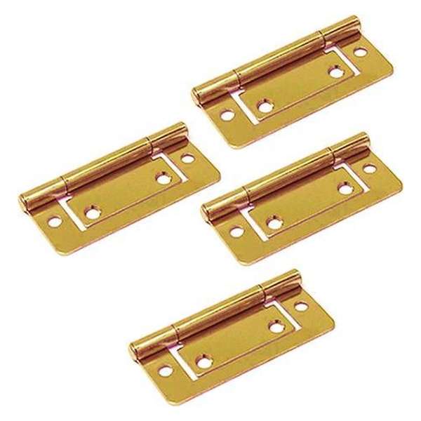 SENCYS louvredeurscharnier 75mm vermessingd staal | set van 4 stuks SENCYS louvredeurscharnier 75mm vermessingd staal | set van 4 stuks