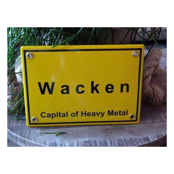 Emaille koelkastmagneet Wacken capital of heavy metal 6x4 met magneet Emaille koelkastmagneet Wacken capital of heavy metal 6x4 met magneet