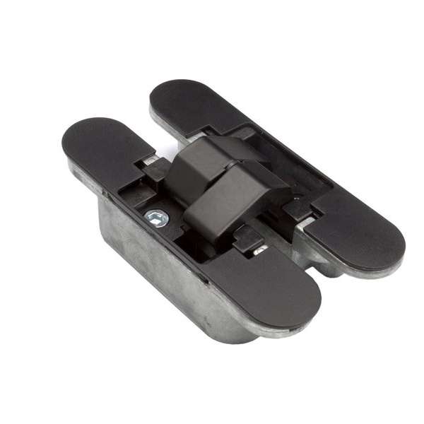 Onzichtbaar scharnier - 110x24mm - Mat zwart - Verstelbaar Onzichtbaar scharnier - 110x24mm - Mat zwart - Verstelbaar