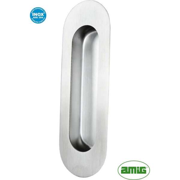AMIG Schuifdeurkom 150x50mm – gebosteld RVS 304 – ovaal blind – schuifdeurbeslag – schuifdeursysteem – loftdeur AMIG Schuifdeurkom 150x50mm – gebosteld RVS 304 – ovaal blind – schuifdeurbeslag – schuifdeursysteem – loftdeur