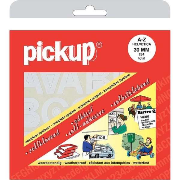 Pickup plakletters boekje Helvetica wit - 30 mm Pickup plakletters boekje Helvetica wit - 30 mm