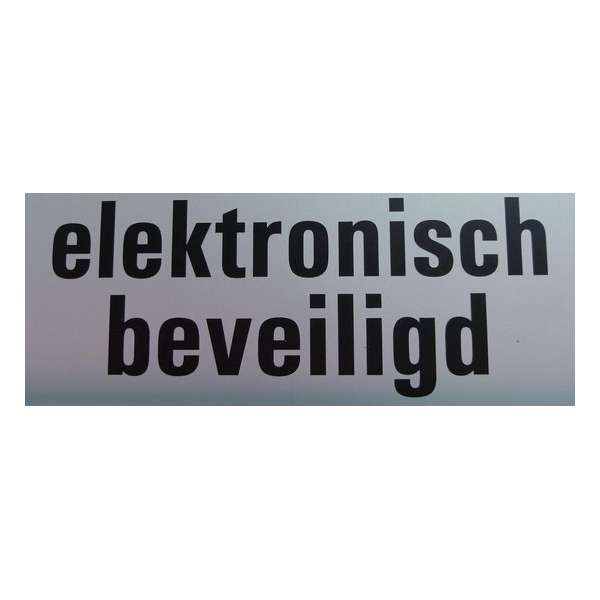Aluminium deurbordje tekst: electronisch beveiligd Zelfklevend | 130x50x0,5 mm | deur bordje electronisch beveiligd Aluminium deurbordje tekst: electronisch beveiligd Zelfklevend | 130x50x0,5 mm | deur bordje electronisch beveiligd