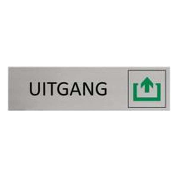 Aluminium Deurbordje Uitgang 165x45mm met tape Aluminium Deurbordje Uitgang 165x45mm met tape