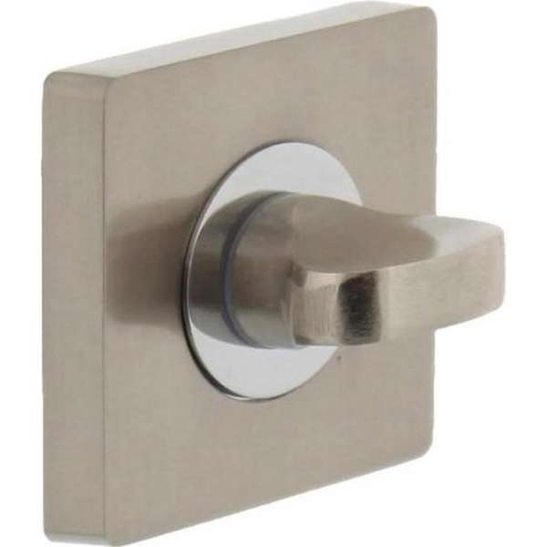 Intersteel Rozet toilet-/badkamersluiting vierkant chroom/nikkel mat Intersteel Rozet toilet-/badkamersluiting vierkant chroom/nikkel mat
