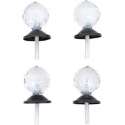 Deur- of ladeknop bol CADE - Zilver / Transparant - Kunststof / Metaal - Set van 4
