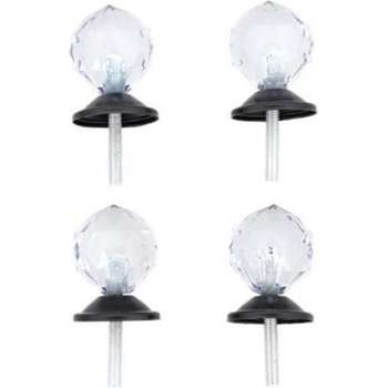 Deur- of ladeknop bol CADE - Zilver / Transparant - Kunststof / Metaal - Set van 4