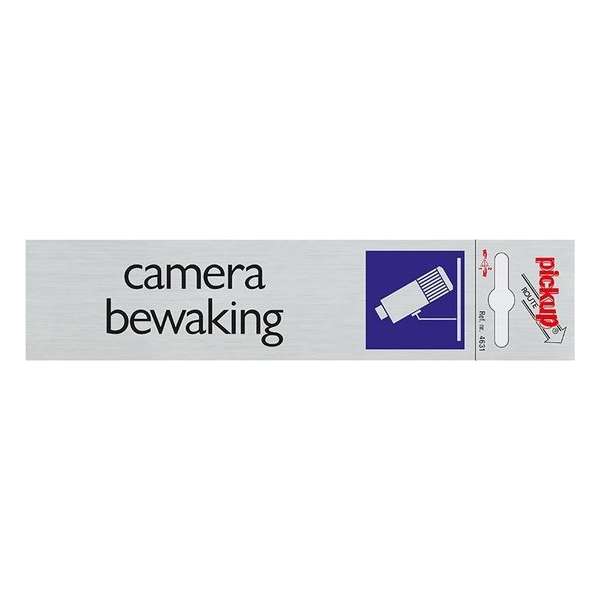 Pickup camerabewaking deurbordje - 165 x 44 mm Pickup camerabewaking deurbordje - 165 x 44 mm