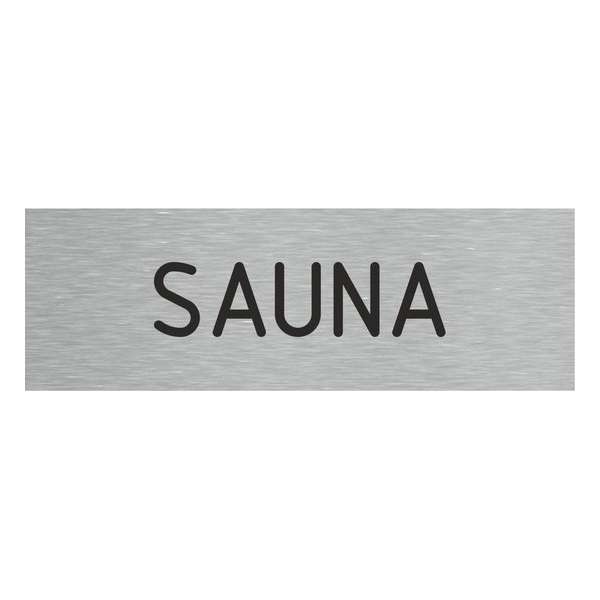 Deurbordje -sauna - bordje -sauna - rechthoekig met RVS look Deurbordje -sauna - bordje -sauna - rechthoekig met RVS look