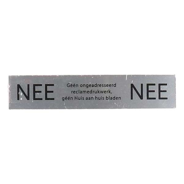 Nee-Nee brievenbusplaatje van RVS-look, 150x35 mm Nee-Nee brievenbusplaatje van RVS-look, 150x35 mm
