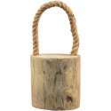 Deurstopper teak met touw - ø12,5x13,5 cm
