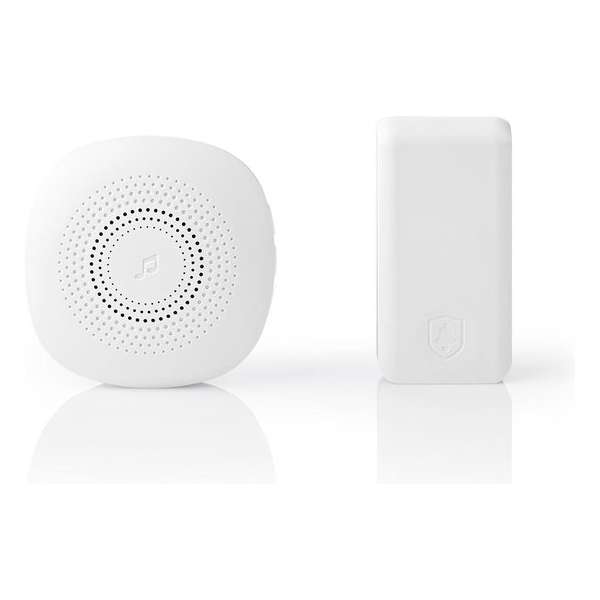 Draadloze Deurbelset | Netvoeding | 80 dB | Signaalbereik: 100 m | IP44 | Instelbaar volume | 36 Melodiën | 1 Ontvanger | Wit Draadloze Deurbelset | Netvoeding | 80 dB | Signaalbereik: 100 m | IP44 | Instelbaar volume | 36 Melodiën | 1 Ontvanger | Wit