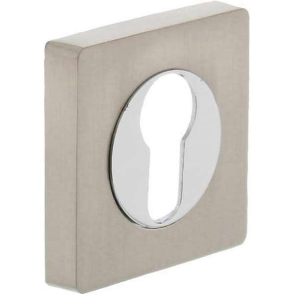 Intersteel Rozet profielcilindergat rond chroom/nikkel mat Intersteel Rozet profielcilindergat rond chroom/nikkel mat