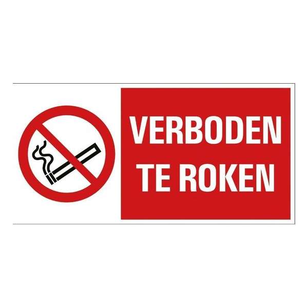 Pickup - Verboden te roken - conform NEN-EN-ISO 7010 bord 30x15 cm Pickup - Verboden te roken - conform NEN-EN-ISO 7010 bord 30x15 cm
