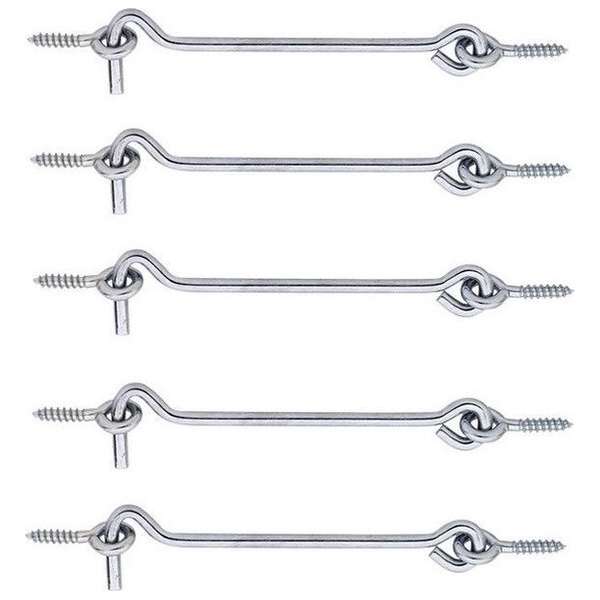 5x stuks windhaak / windhaken - verzinkt staal - 3 x 0,3 cm - stormhaken - deurhaken / raamhaken / deurvastzetters 5x stuks windhaak / windhaken - verzinkt staal - 3 x 0,3 cm - stormhaken - deurhaken / raamhaken / deurvastzetters