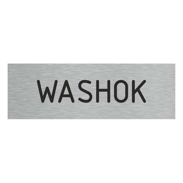 Deurbordje - washok bord - bordje - washok - rechthoekig met RVS look Deurbordje - washok bord - bordje - washok - rechthoekig met RVS look