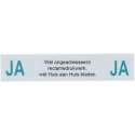 Ja Ja reclame brievenbus sticker Aluminium | Zelfklevend deur bordje ja ja sticker