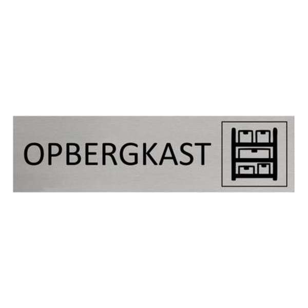 Aluminium Deurbordje Opbergkast 165x45mm met tape Aluminium Deurbordje Opbergkast 165x45mm met tape