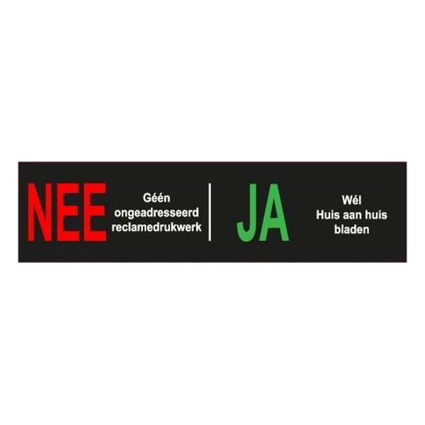 Brievenbussticker - Reclame Nee - Huis aan Huis Ja Brievenbussticker - Reclame Nee - Huis aan Huis Ja
