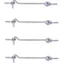 4x stuks windhaak / windhaken - verzinkt staal - 20 x 0,6 cm - stormhaken - deurhaken / raamhaken / deurvastzetters