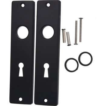 Langschild met sleutelgat 56mm aluminium zwart