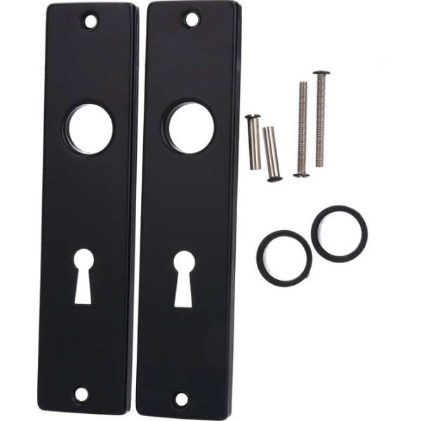 Langschild met sleutelgat 56mm aluminium zwart Langschild met sleutelgat 56mm aluminium zwart