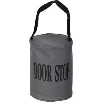 Canvas deurstopper grijs met handvat - 16 x 12.5 cm - 2.4 kg - deurstop
