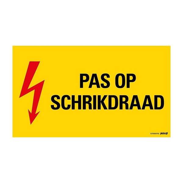Pickup bord 33x22 cm - Pas op schrikdraad Pickup bord 33x22 cm - Pas op schrikdraad