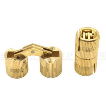 Inboorscharnier - Messing - 12mm - Verpakt per 2 stuks