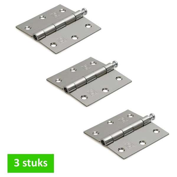 TQ4U scharnier met losse pen | 89 x 89 mm | verzinkt | rechte hoek | 40 kg | 3 STUKS TQ4U scharnier met losse pen | 89 x 89 mm | verzinkt | rechte hoek | 40 kg | 3 STUKS