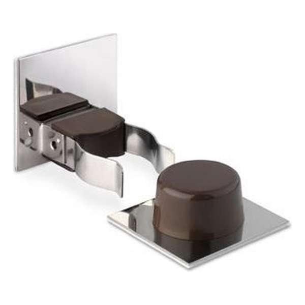2 delige deurstop bruin/zilverkleurig 2 delige deurstop bruin/zilverkleurig