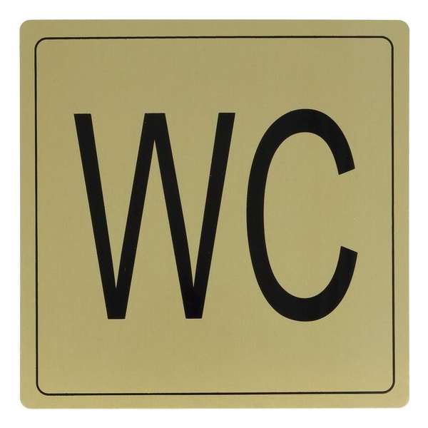 WC toilet – zelfklevend Deurbordje Sticker - Gouden Aluminium – 14 x14cm WC toilet – zelfklevend Deurbordje Sticker - Gouden Aluminium – 14 x14cm