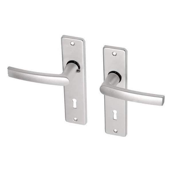 Wovar Deurkruk met schild SL72 aluminium blokmodel - Per Set Wovar Deurkruk met schild SL72 aluminium blokmodel - Per Set