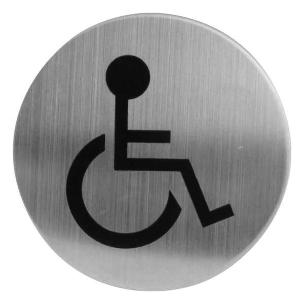 Intersteel Pictogram toilet mindervalide zelfklevend rond rvs geborsteld Intersteel Pictogram toilet mindervalide zelfklevend rond rvs geborsteld