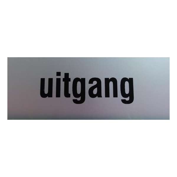 Aluminium deurbordje tekst: uitgang | 5 jaar garantie | Zelfklevend | 130x50x0,5 mm Aluminium deurbordje tekst: uitgang | 5 jaar garantie | Zelfklevend | 130x50x0,5 mm