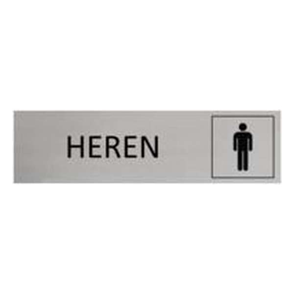 Aluminium Deurbordje Heren 165x45mm met tape Aluminium Deurbordje Heren 165x45mm met tape