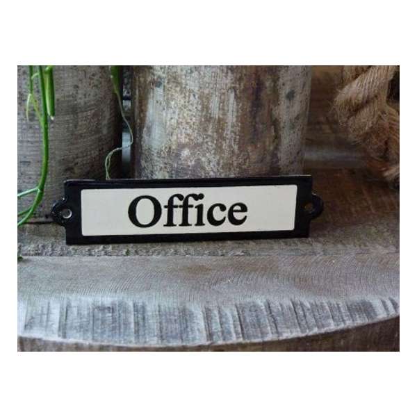 Emaille deurbordje recht 'Office' Emaille deurbordje recht 'Office'