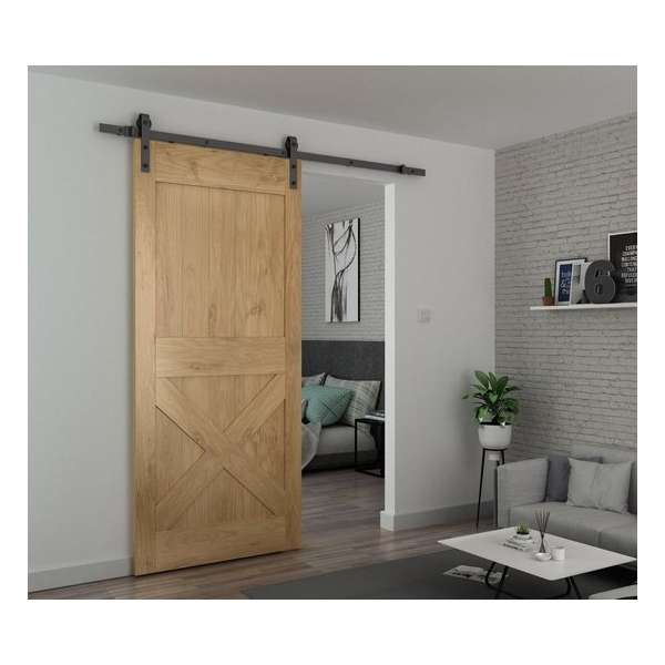 Schuifdeursysteem Standaard Gebogen-Zwart-200cm- uit één stuk Schuifdeursysteem Standaard Gebogen-Zwart-200cm- uit één stuk