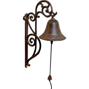 Klassieke deurbel bruin gietijzer 33 cm - Huisbenodigdheden - Klassieke deurbellen