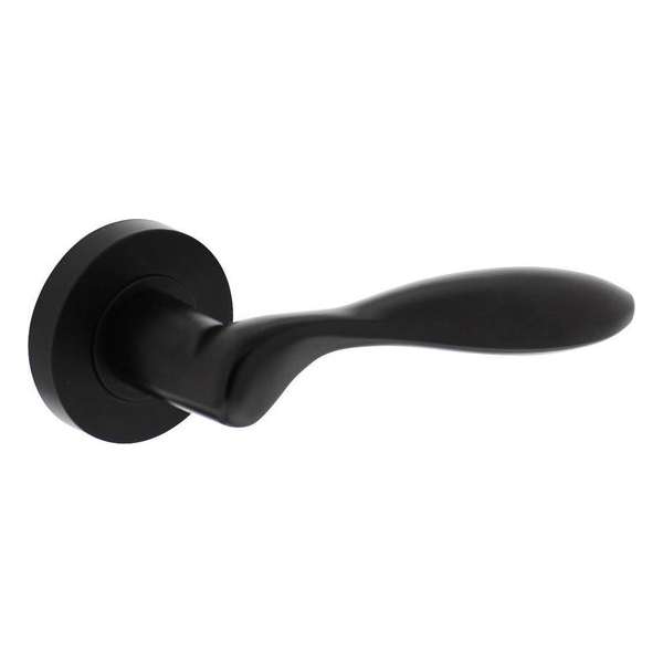 Intersteel Deurkruk George op rozet ø52x10mm mat zwart Intersteel Deurkruk George op rozet ø52x10mm mat zwart